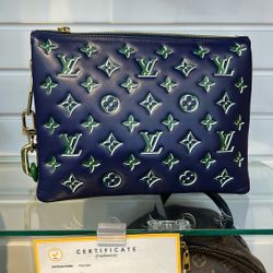 Louis Vuitton BlueGreen Purse Entrupy Verified 