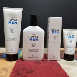 Jafra Royal Men Royal Jelly Post Shave Face Tonic, Clean + Condition Face Wash, 3 in 1 Face Moisturizer Broad Spectrum SPF 20 Set $25