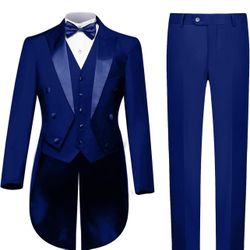 Royal Blue, Mens Suits 3 Piece Slim Fit Size Small