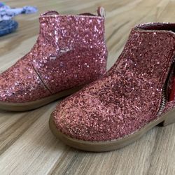 Sparkly Pink Toddler Boots-size 7