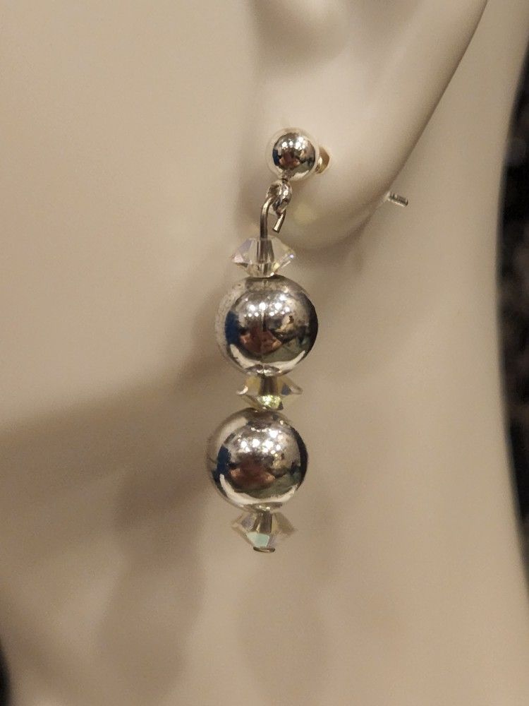Silver Sphere Earrings