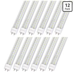 12 Pack 4FT T8 LED Tube Lights, 36W 4860LM 5000K Daylight, Ballast Bypass Direct Wire (Ballast-Free), for Garage, Warehouse, Office & Shop =Q3-378