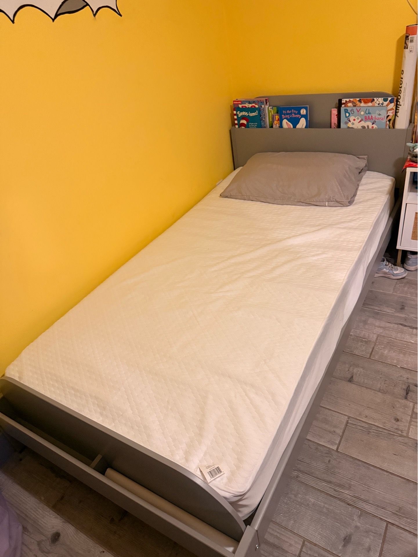 Grey Twin bed frame only