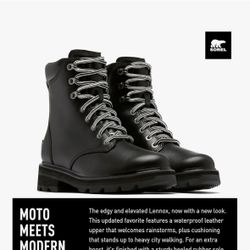 New In Box - Size 9 - Sorel Black Combat Boots 