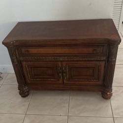 Wood Drawer With Desk. Metal Accents