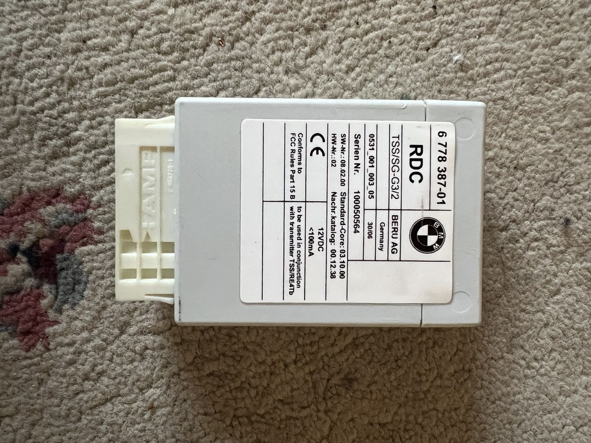 06-10 BMW 328i 330i 335 E90 E92 Tire Pressure Monitor Module