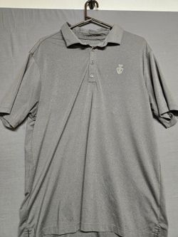 Matte Gray Short Sleeve Polo Shirt Men's Large