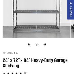 24" x 72" x 84" Heavy-Duty Garage Shelving $150
