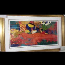$399.00 REDUCED Female, reclining lithograph framed