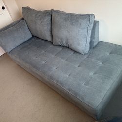 Tufted Blue Chaise Lounge