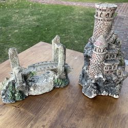 Castle and bridge aquarium decorations