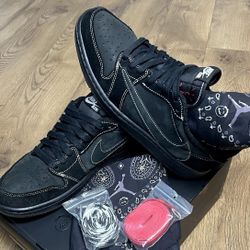 9.5- Travis Scott x Air Jordan 1 Low OG “Black Phantom ” DM7866-001