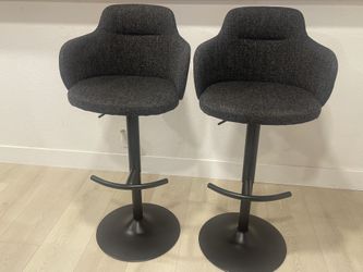 Black Tweed Bar Stools