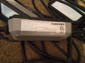 Husky 7500-Lumen LED Integrated String Work Light set.