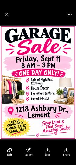 Garage Sale One Day Only