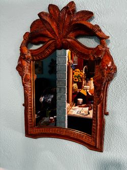 Eclectic monkey mirror.