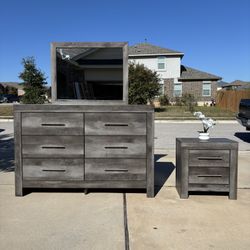 Beautiful Dresser With Mirror And Nightstand Set