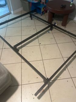King Size Metal Bed Frame — Adjustable, Rolling Casters