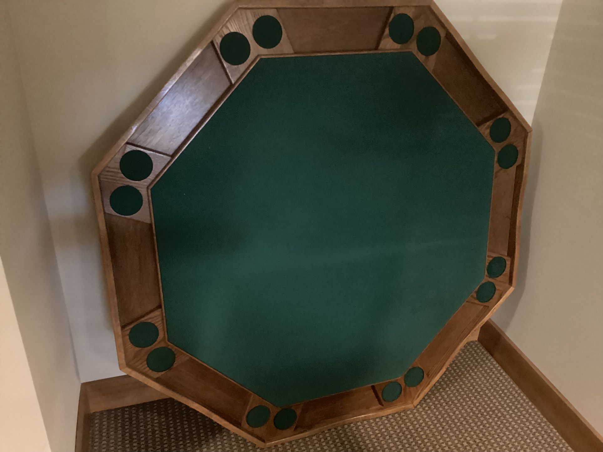 Poker Table (52” folds Flat For Storage). Solid Wood