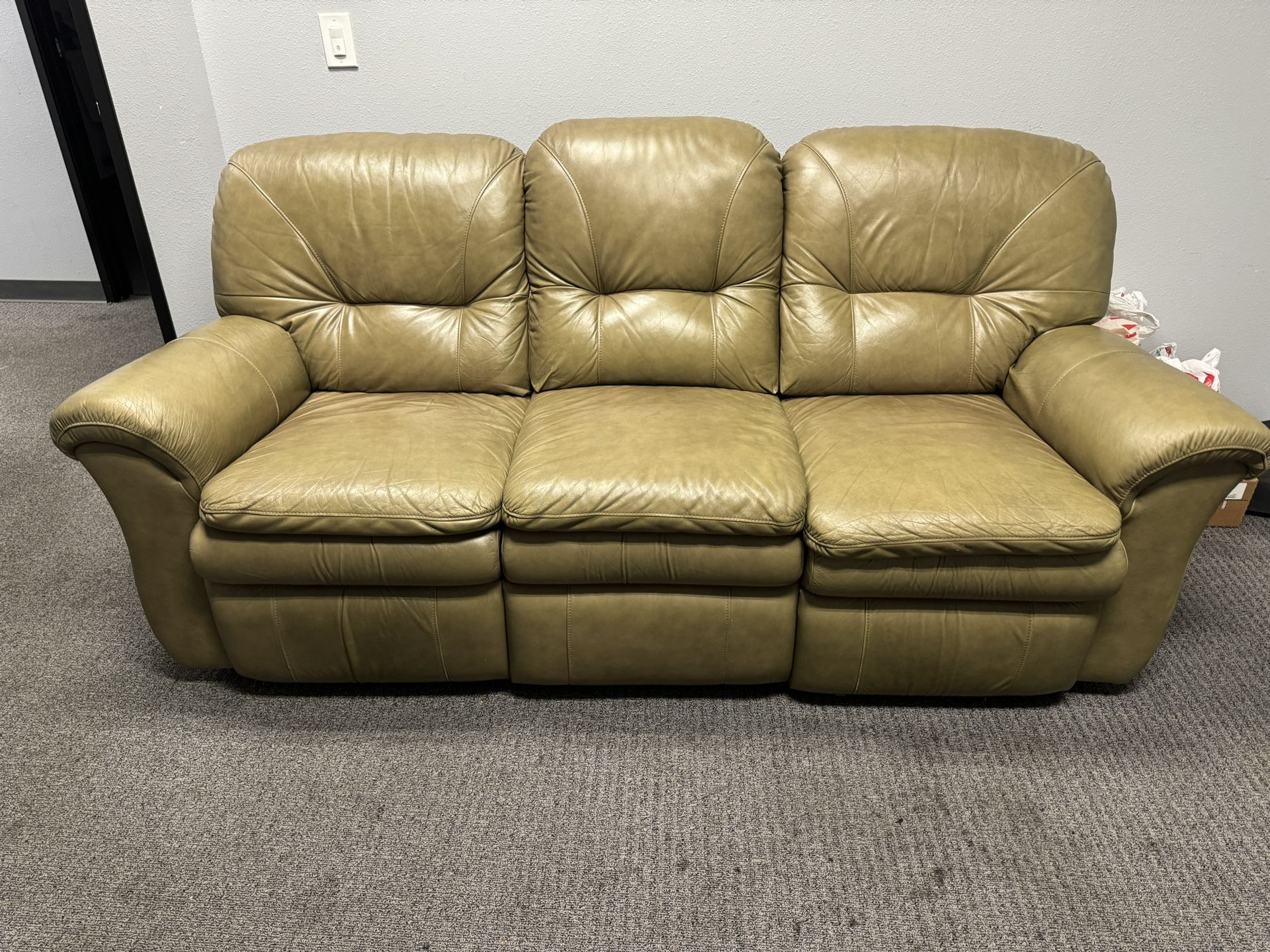 La-Z-Boy Leather Couch - Double Reclining 