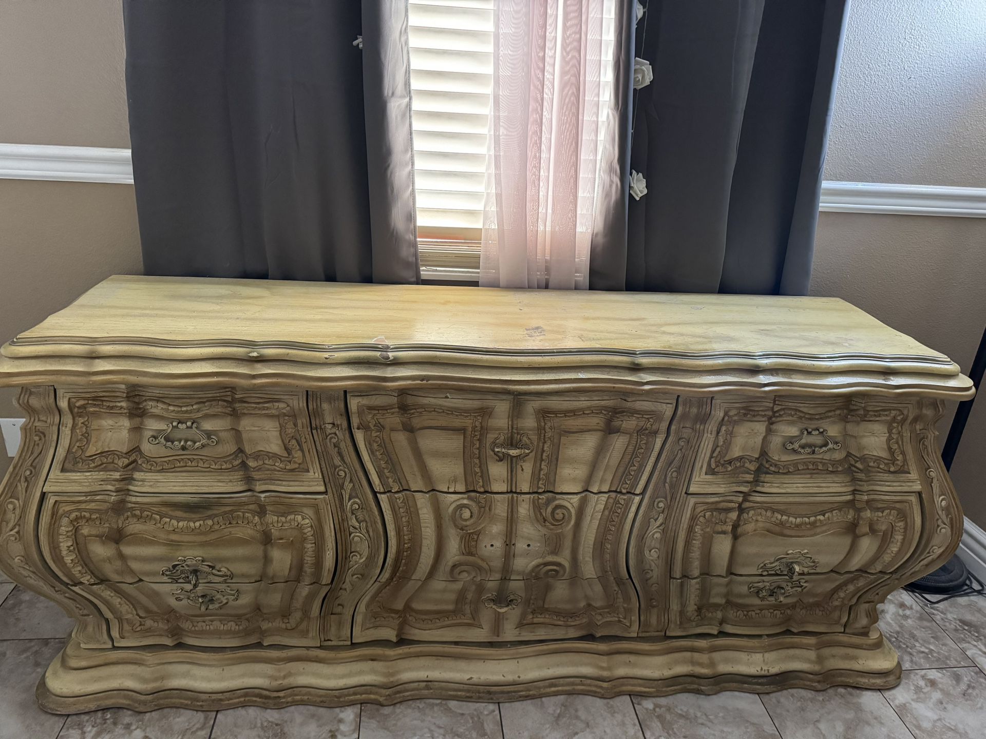 Rustic Antique 9 Drawer Dresser