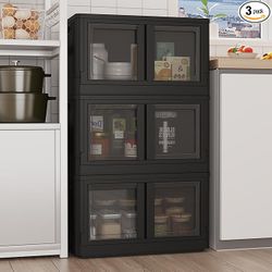 FLEXIMOUNTS 228 QT Stackable Storage Bins With Lids, Collapsible Plastic Storage Bins, Closet Organizers and Containers with Doors and Built-in Wheels