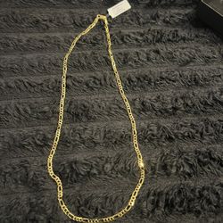24 inch flat Figaro chain 18 karat gold over sterling silver