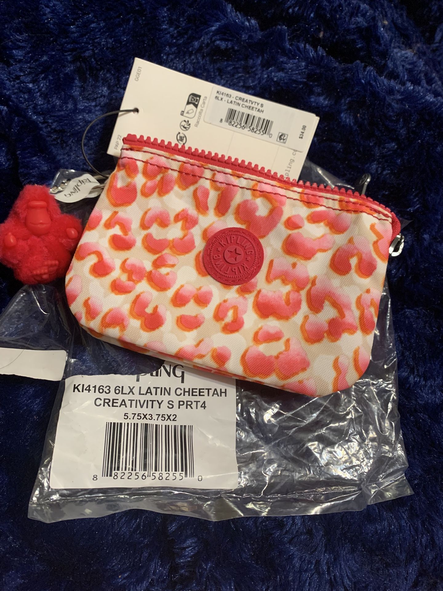 Kipling Creativity Latin Cheetah Nwt