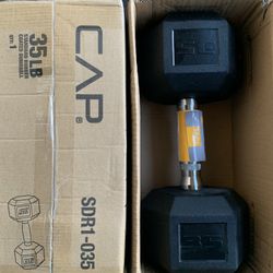 New Pair Of Rubber Hex 35 LB Dumbbells 💪🏾