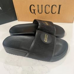 Black Gucci Men Sandals 