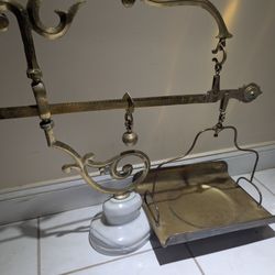 Antique Brass And Marble Antique Italian Scale.