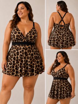 Plus Size Leopard Print Swimdress 2XL – New With Tags