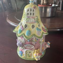 Blue Sky Hello Kitty Easter House Candle Holder 