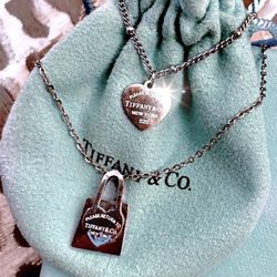 Tiffany & Co. Multi-Layer Silver Stamped Pendant Necklace