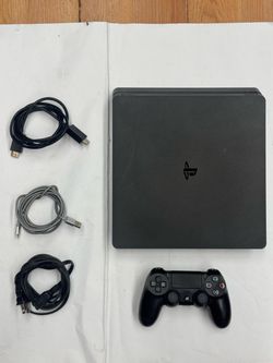 Sony PlayStation 4 PS4 Slim Console Black w/ DualShock 4 Controller & Cables