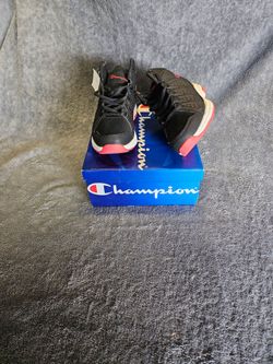 Champion red/black/white kids high top