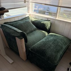 Chenille Chaise Lounge Chair 