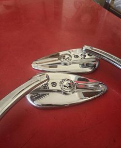 OEM Harley Davidson Willie G Chrome Teardrop Mirrors