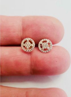 10K Solid Gold Earrings CUBIC ZIRCONIUM STONES FOR WEDDING