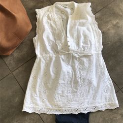 Converse White Eyelet Top! Size M