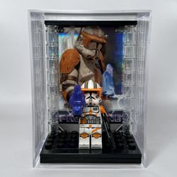 Force Pack Minifig Display Case For Lego Commander Cody + Palpatine Hologram