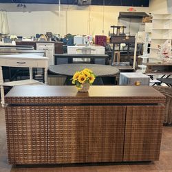 58" Buffet Sideboard Cabinet, Large Coffee Bar Table with 4 Doors & Adjustable Shelves, Modern Storage Cabinet for Living Room, Dining Room, or Kitche