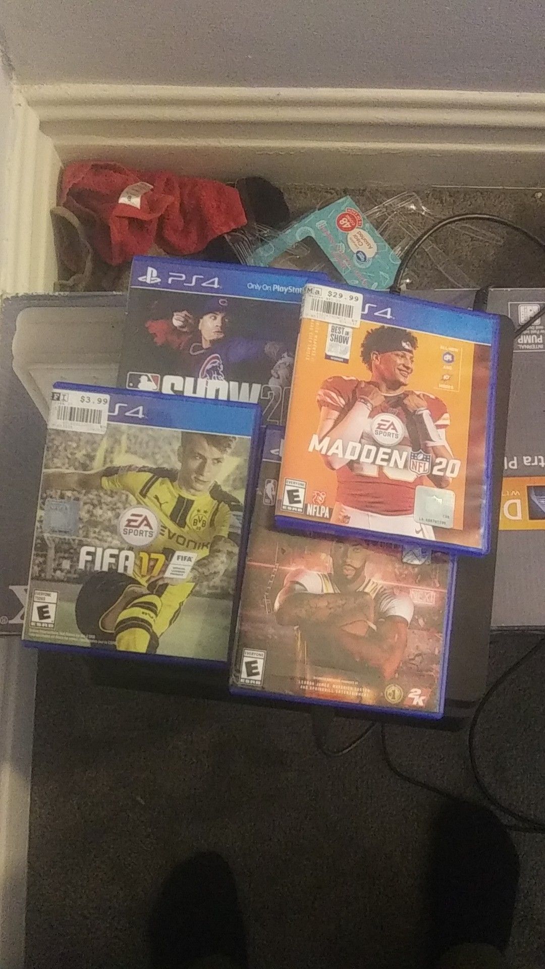 Ps4 games system..with one free game of choice from 2020 sports gaming pak.. 15 bucks for each additional game..25.oo for extra controller