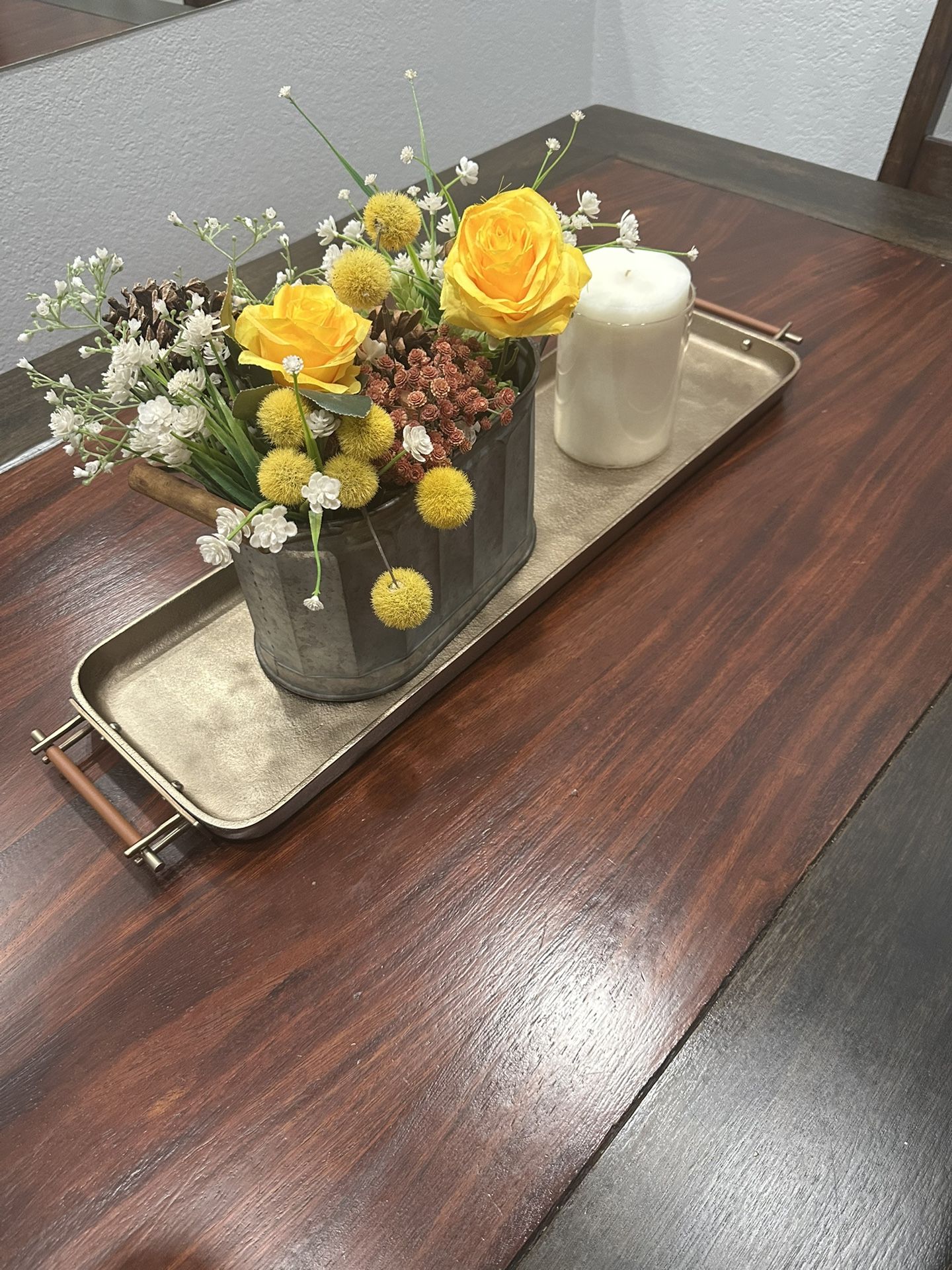 New Handcrafted Beltic Brass & Leather Tray