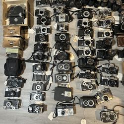 Huge Vintage Camera & Lens Lot – Nikon, Minolta, Canon, Olympus + More