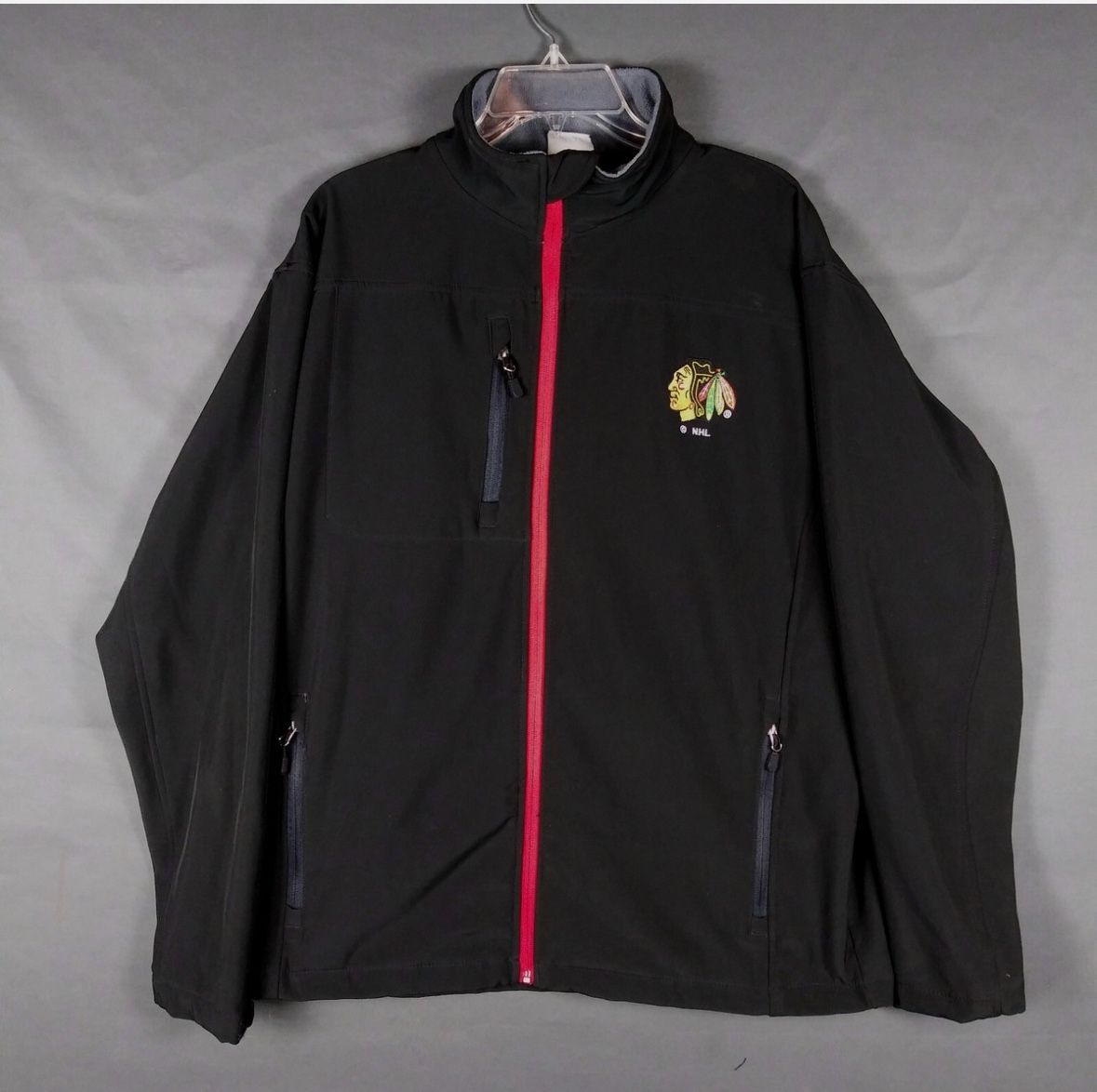 Chicago Blackhawks Jacket Full Zip Mens XL Black Full Zip NHL Hockey Licensed