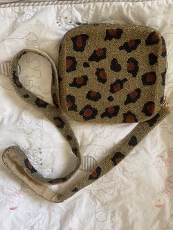 Beaded Leopard Print Bag