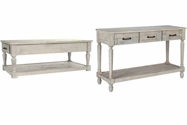 Signature Design by Ashley Rectangular Rustic Cocktail Table and Sofa Console Table Bundle