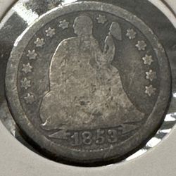 1853 Seated Liberty Dime (with Arrows)