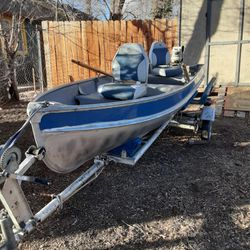 14' Fishing Boat With Motor And Trailer